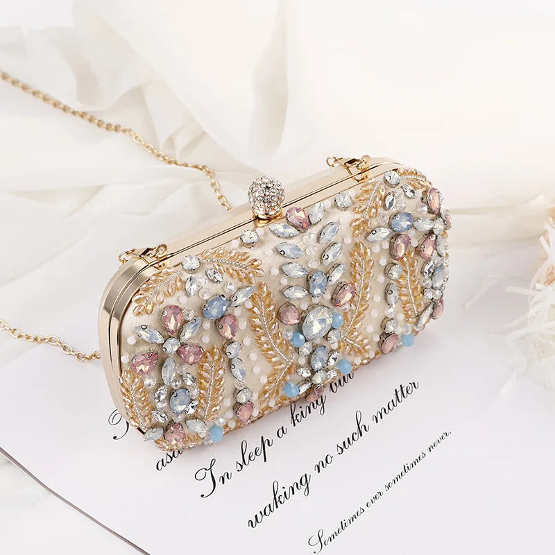 Women's Crystal Beaded Clutch Evening Bag
