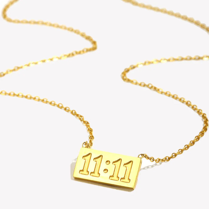 11:11 Stainless Steel Pendant Necklace | Gold-Tone or Silver-Tone | Braviixx