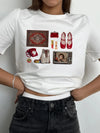 Women's New 2026 Summer Casual T-Shirts Minimalist Fun Design Niche Loose Versatile 100% Cotton Printed Short-Sleeve Trendy Tee