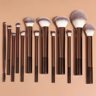 13-Piece Professional Makeup Brush Set | Dual-Fiber Bristles, Full Face & Eye Kit