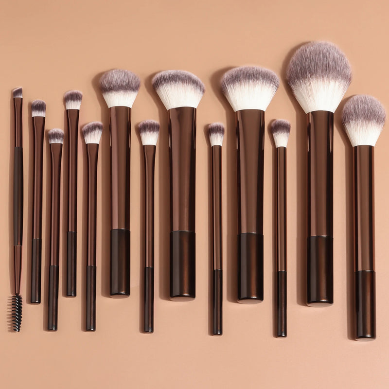 13-Piece Professional Makeup Brush Set | Dual-Fiber Bristles, Full Face & Eye Kit