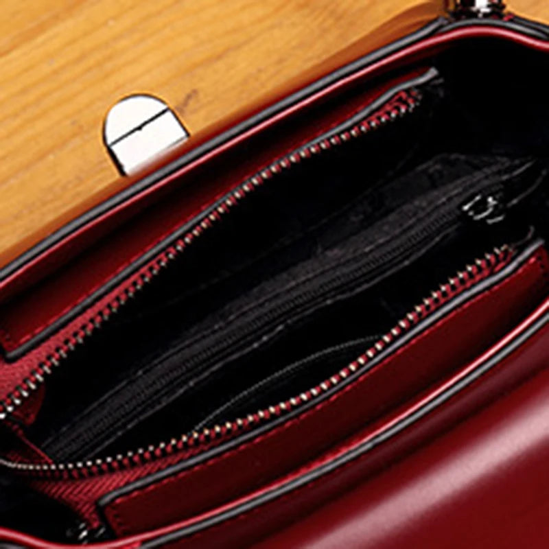 Women's Mini Satchel | Burgundy Leather | Braviixx
