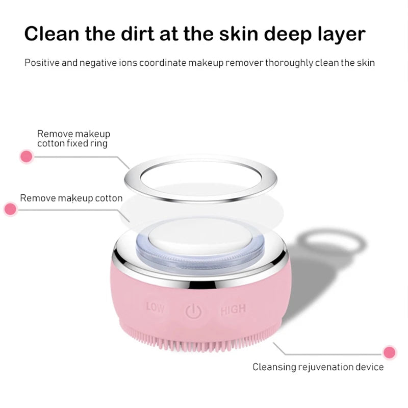 Upgraded Silicone Face Scrubber Cleaning and Exfoliating Waterproof Face Wash Brush Sonic Facial Cleansing Brush for Women