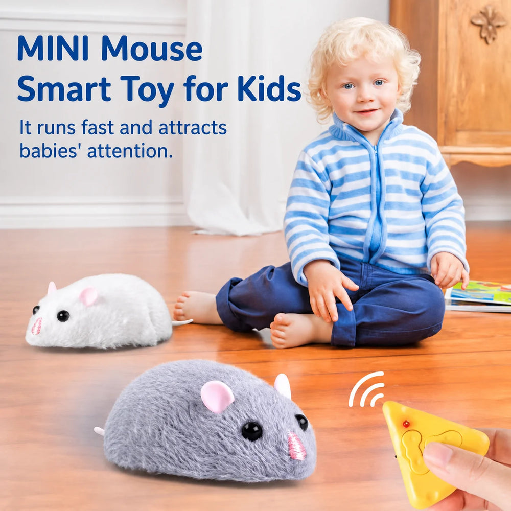 Remote Control Rat Toy, Electric Moving Simulation Mouse, Funny RC Vehicle Gift for Kids Cats Dogs Interactive Play