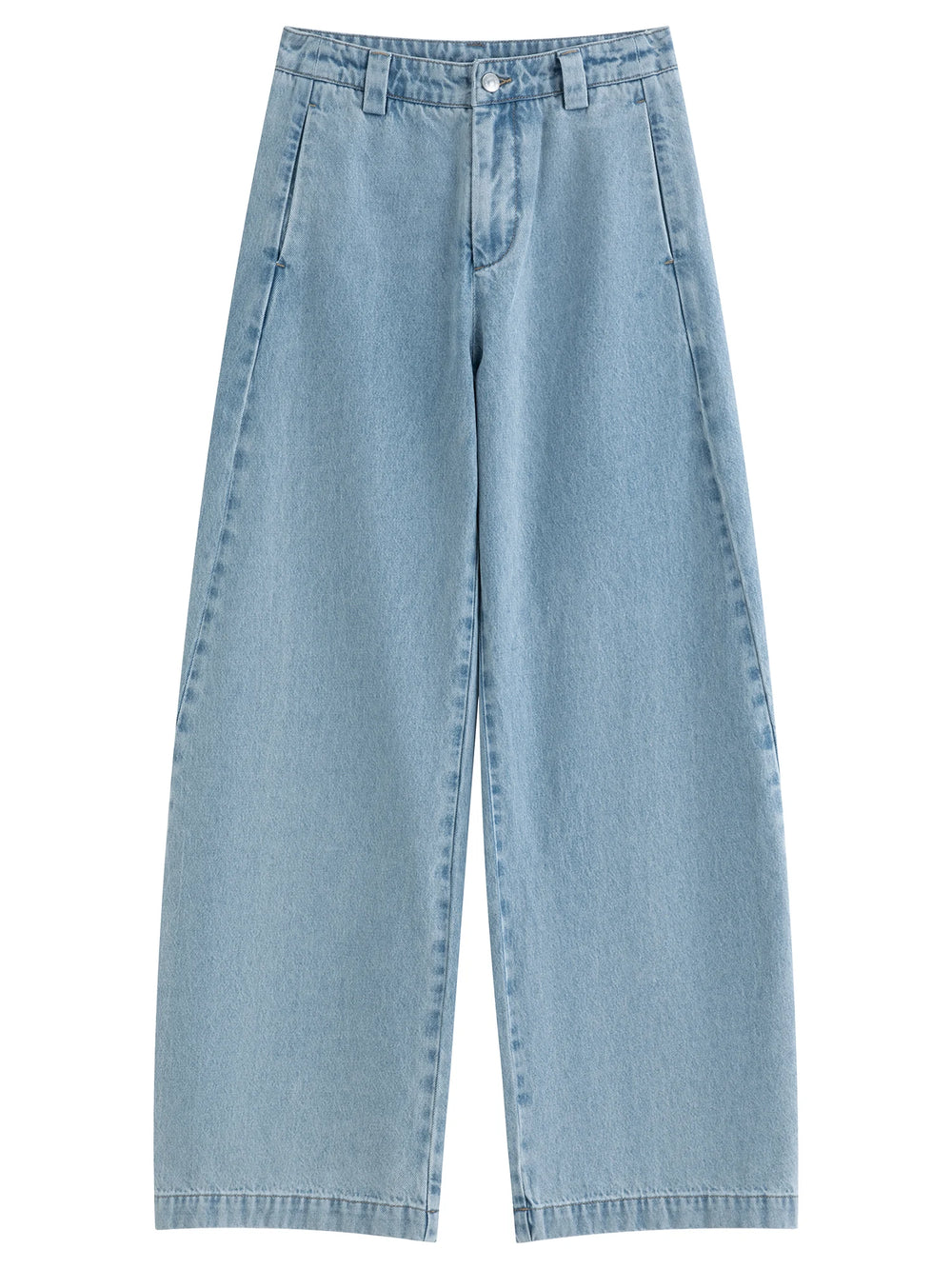 FSLE 2026 Summer Women's Light Blue Vintage Barrel Leg Jeans, Horseshoe Fit High Waist Loose Trousers for Y2K Retro Street Style