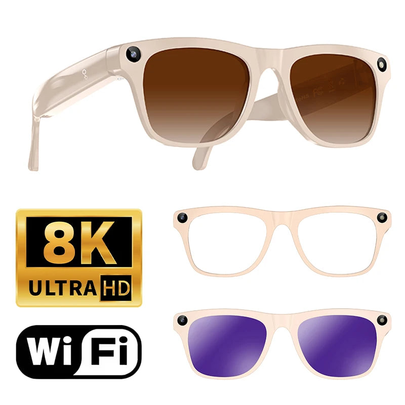 AI Smart Glasses with 8MP HD Camera | Bluetooth Calling, AI Translation, Video Recording & Music Playback | Braviixx