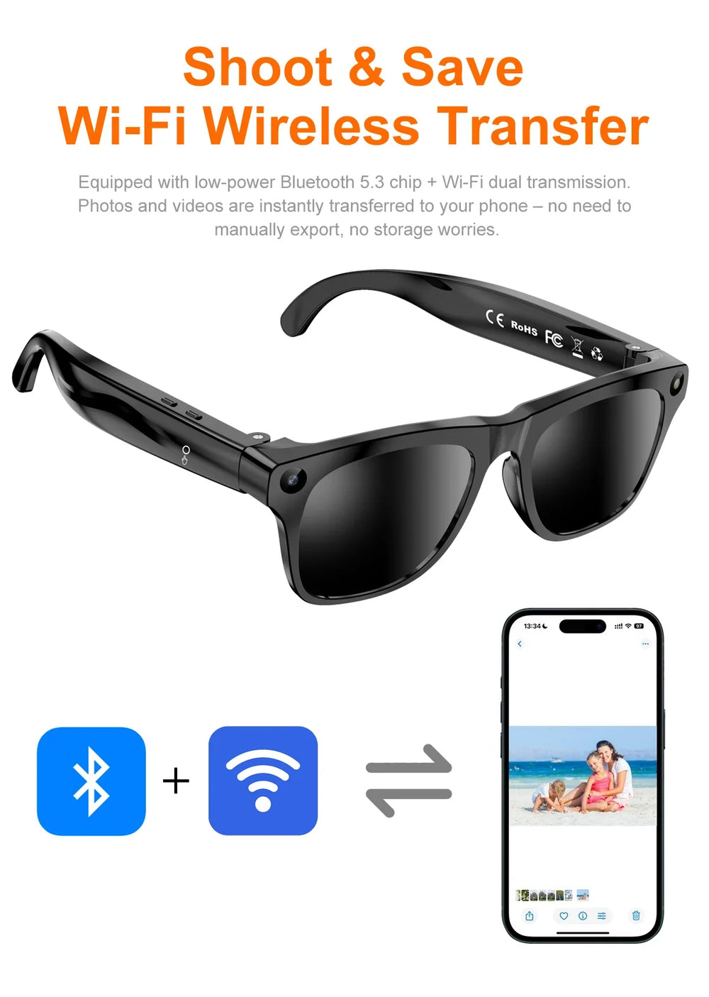 800W AI Camera Smart Glasses with Voice & Translation | Braviixx