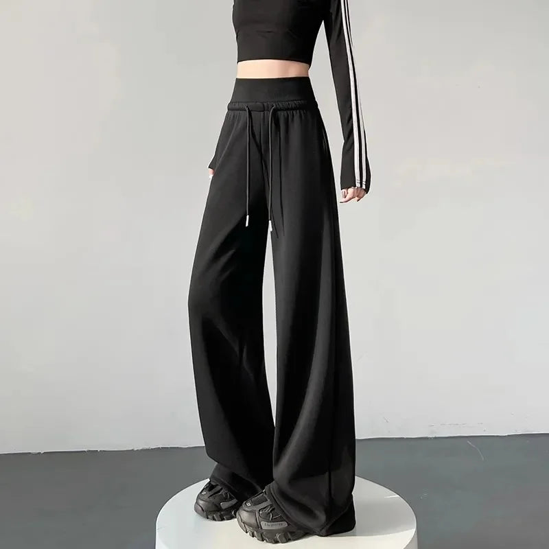 Women's High-Waist Wide-Leg Pants | Drawstring Waist & Pockets | Braviixx