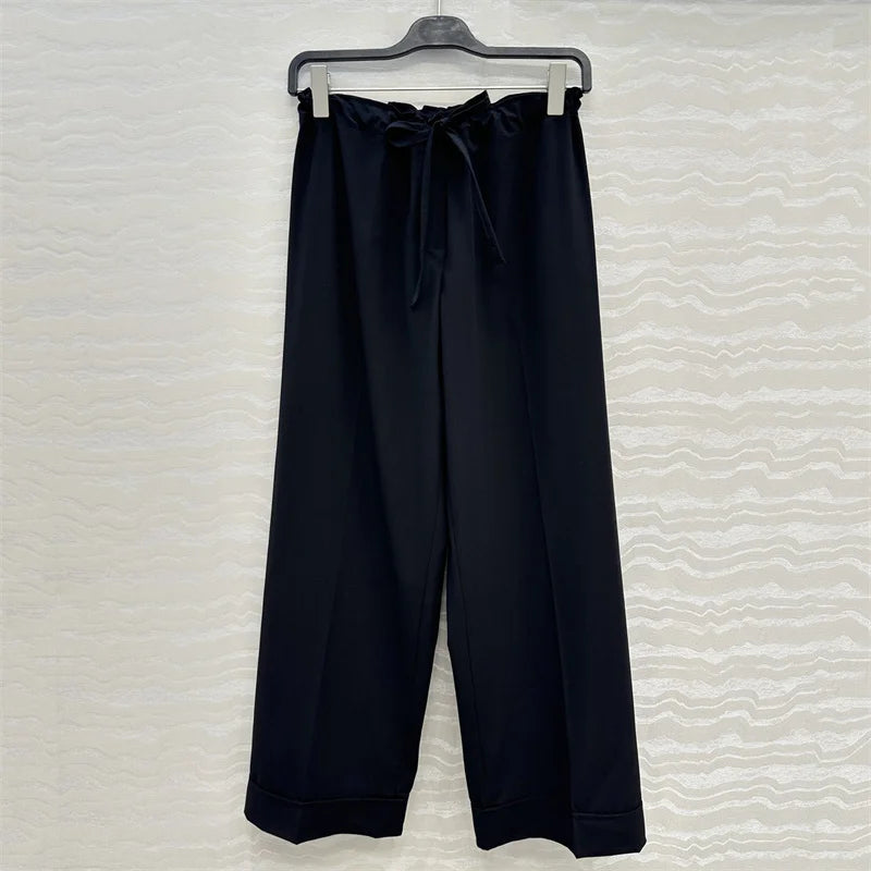 Women's pants New low waisted loose straight leg pants for the summer of 2026 Wool blend women's suit pants y2k casual pants