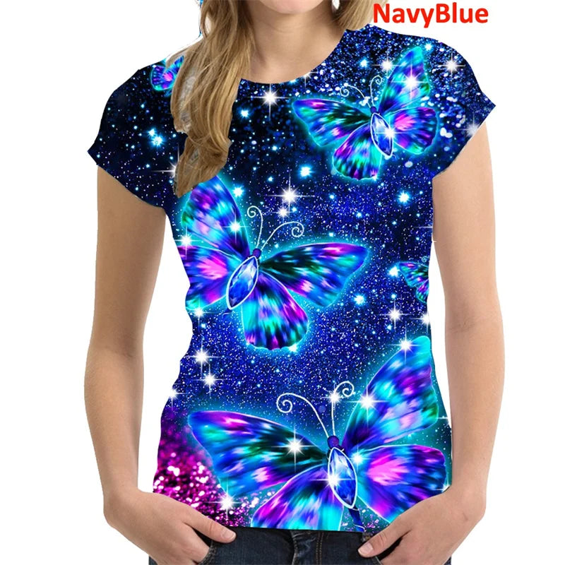 Butterfly Floral Print Oversized T-Shirt | 3D Colorful Harajuku Tee | Braviixx