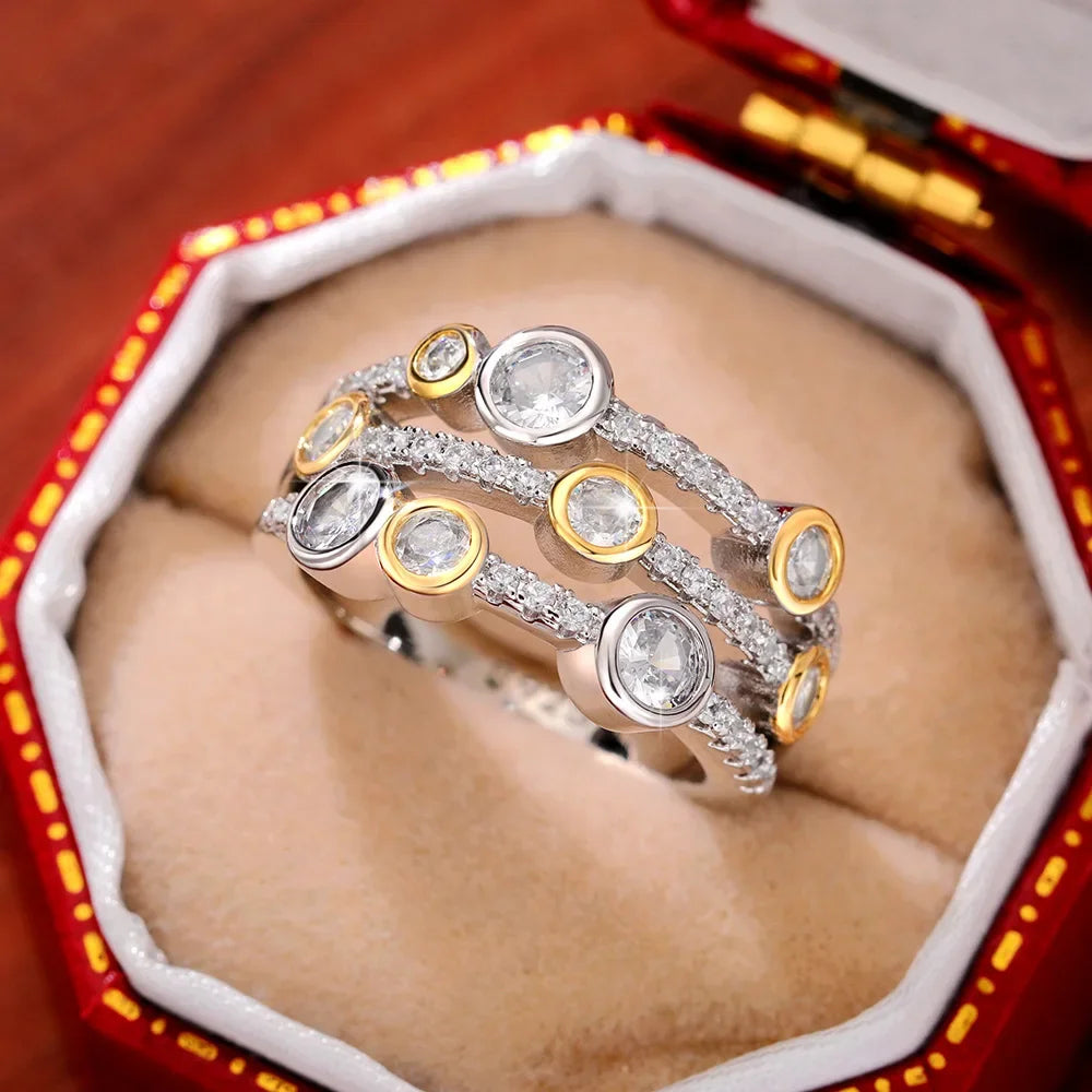 Triple-Band Zircon-Style Ring | Braviixx