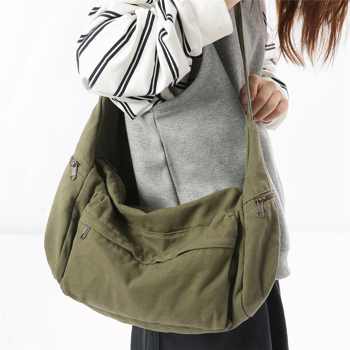 Canvas Shoulder & Crossbody Bag | Multi-Pocket & Adjustable Strap | Braviixx