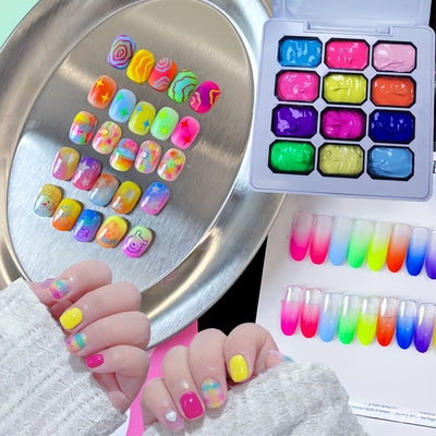 12-Color Solid Nail Polish Palette | Braviixx