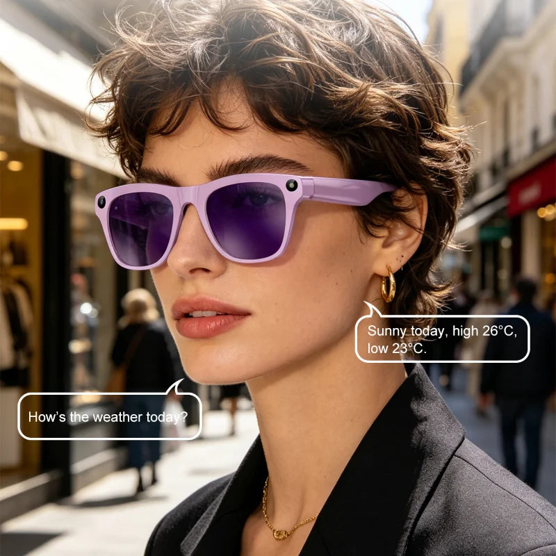 AI Smart Glasses with 8MP HD Camera | Bluetooth Calling, AI Translation, Video Recording & Music Playback | Braviixx