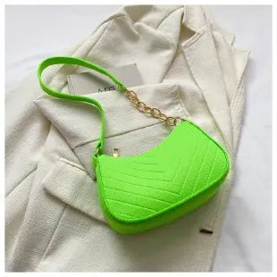 Chevron Felt Mini Shoulder Bag | Gold-Tone Chain Detail | Braviixx
