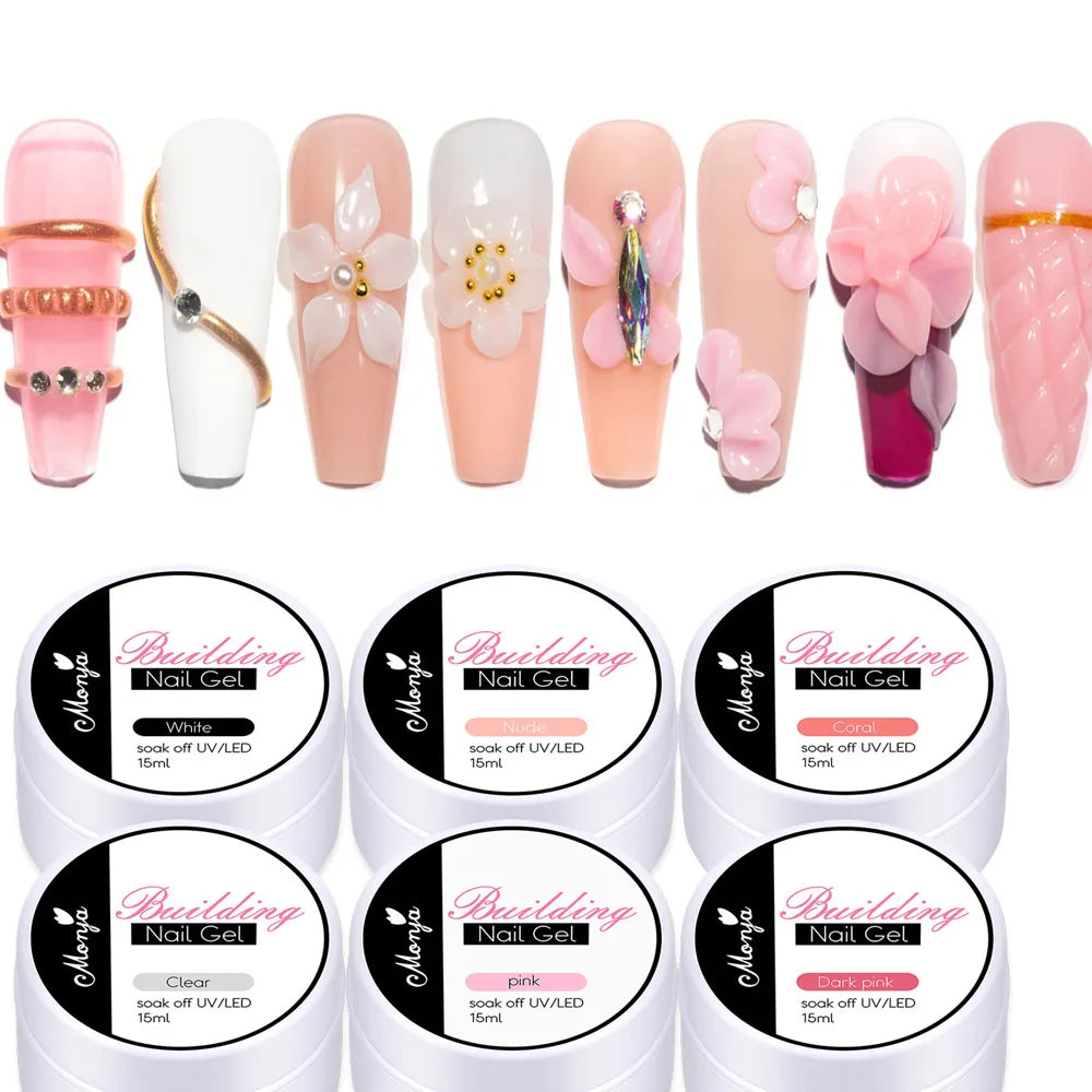 5ml & 15ml Nail Extension Gel | 9 Color & Size Options | Braviixx