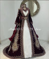 Beaded A-Line Evening Dress | V-Neck & Long Sleeves | Braviixx
