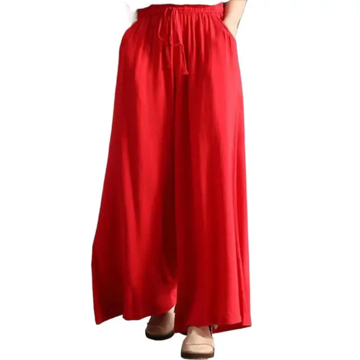 Women Summer Vintage cotton Linen Pants Long Palazzo 2026 Spring Celmia Casual Loose Wide Leg Pants skirts Trousers 6XL 7XL
