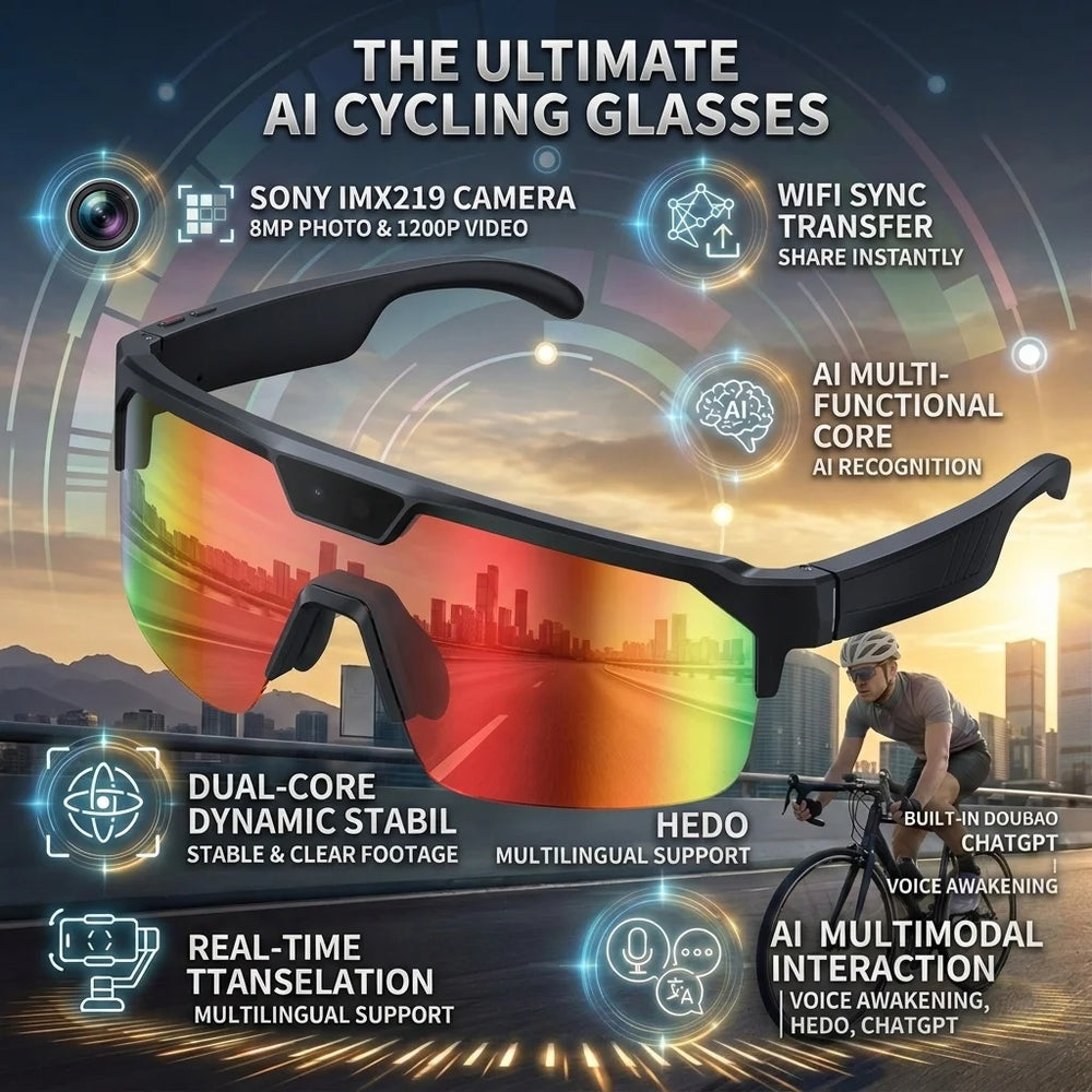 Camera Smart Glasses with Bluetooth Audio & Translation | Braviixx