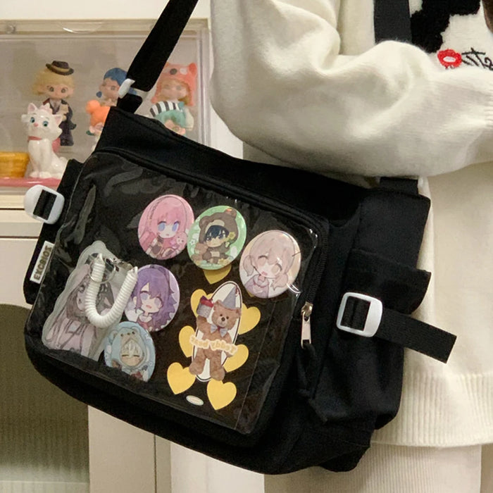 Women's Ita Bag | Japanese Style Shoulder Bag · Clear Window · Multi-Pocket | Black · Beige · Blue · Khaki · Red | Braviixx