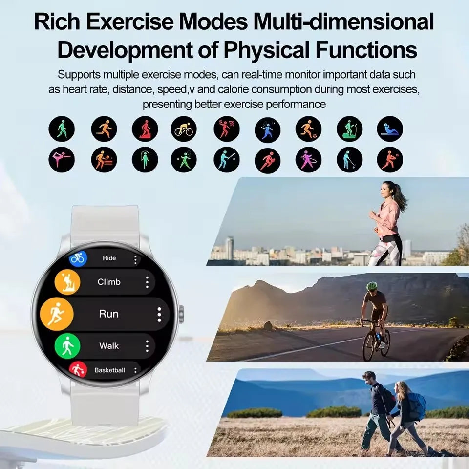 Round Smart Watch with Bluetooth Calling & Custom Watch Faces | Braviixx