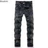 2026 Retro Punk High Street Trend Black Jeans Rivet Design Men Slim Casual Pants Fashion Classic Men Denim Pants Four Season New