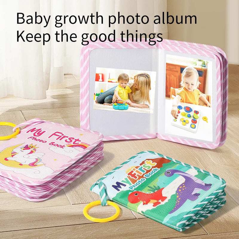 Baby Photo Album | Soft Cloth Cover, Mirror & Hanging Ring | Braviixx