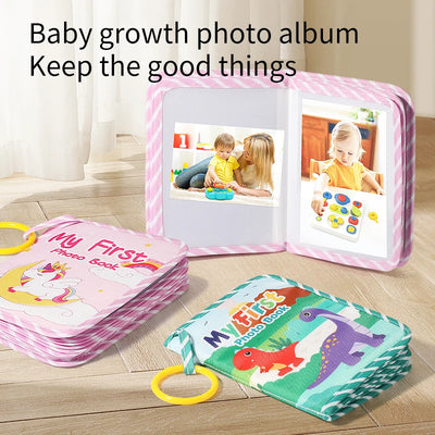 Baby Photo Album | Soft Cloth Cover, Mirror & Hanging Ring | Braviixx