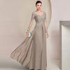 Women's A-Line Chiffon Mother of the Bride Dress | Full Sleeves | Long Formal Wedding Gown | 15 Colours | Sizes 2–26W + Custom