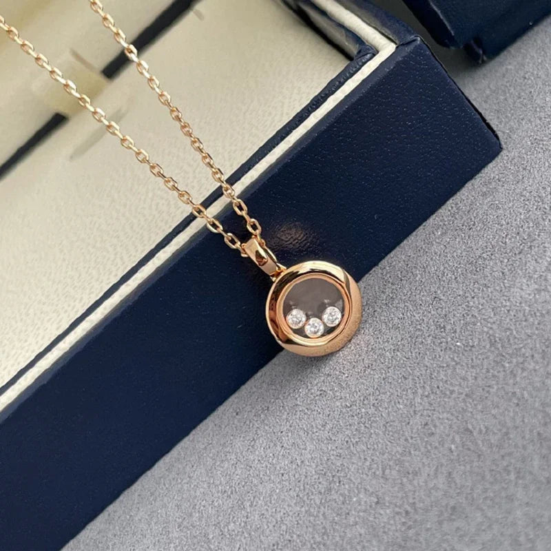 Three-Stone Cubic Zirconia Pendant Necklace | Braviixx