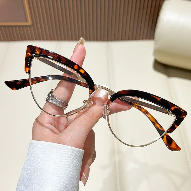 Women's Cat Eye Reading Glasses | Blue Light Blocking · HD Clear · Half-Rim | 5 Colours · 0 to +4.00 | Braviixx