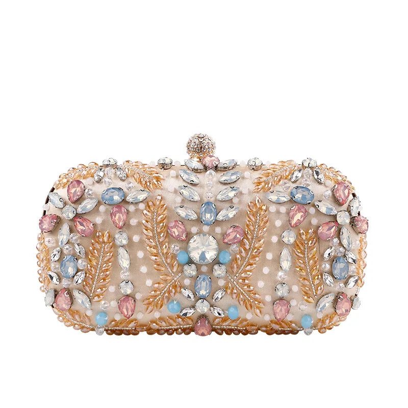 Women's Crystal Beaded Clutch Evening Bag