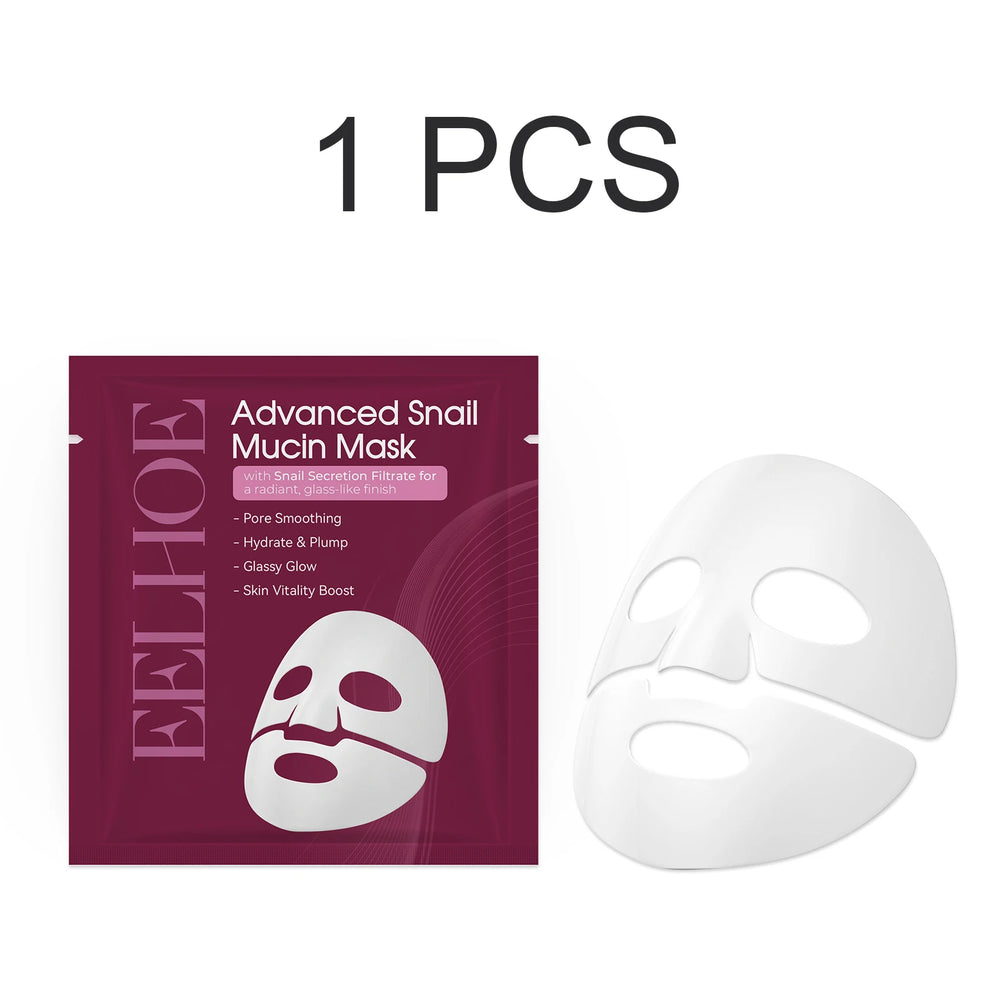 Snail Mucin Face Mask Hydrating Plump Glow Pore Smoothing Sheet Mask Snail Secretion Filtrate Glass Skin Brightens Complexion