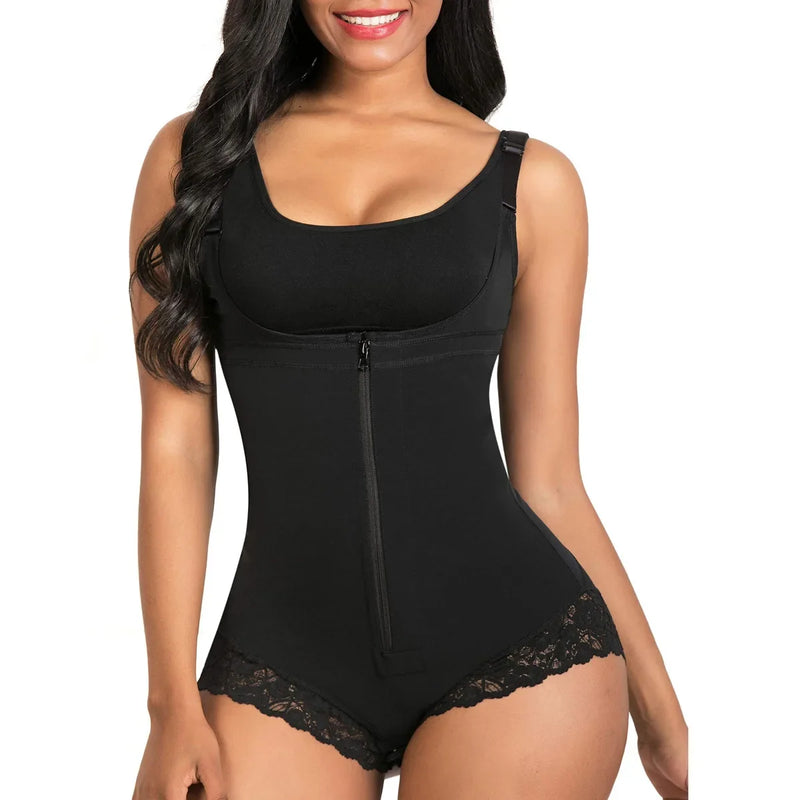 Colombian Shapewear Girdle | Waist Trainer Tummy Control Body Shaper | XS–XXXL | Beige & Black | Braviixx