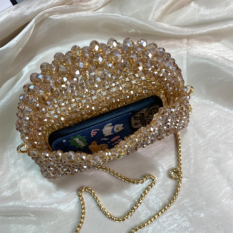 Women's Handmade Acrylic Crystal Bead Shoulder Bag