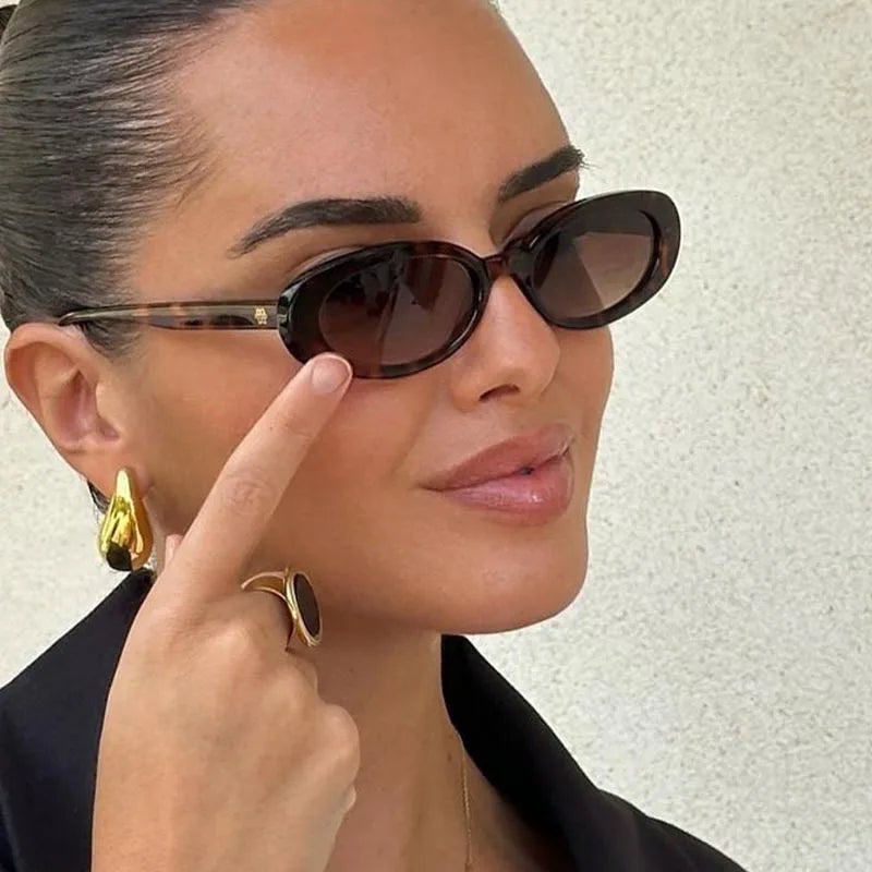 Women's Small Oval Retro Sunglasses | UV400 · Gradient Lens · Vintage Cat Eye | 7 Colours | Braviixx