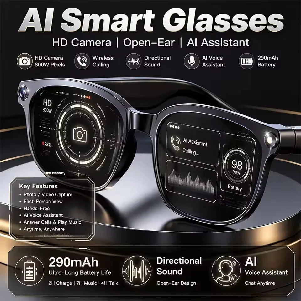 800W Pixel AI Camera Smart Glasses | Braviixx
