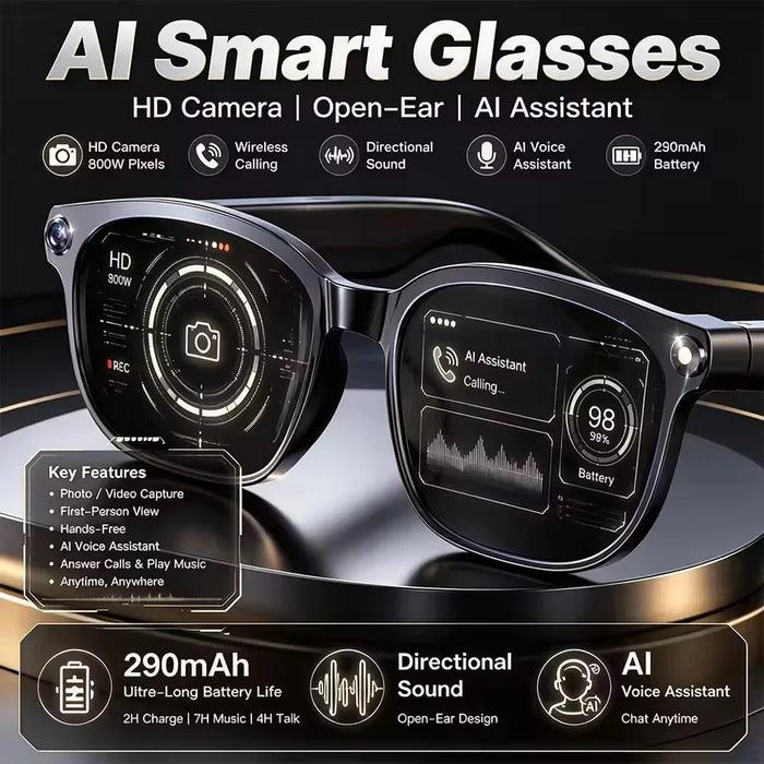 800W Pixel AI Camera Smart Glasses | Braviixx