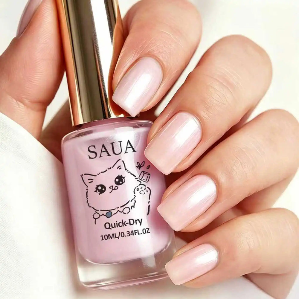 10ml Pink Pearlescent Nail Polish | Quick-Dry Air-Dry Formula | Braviixx