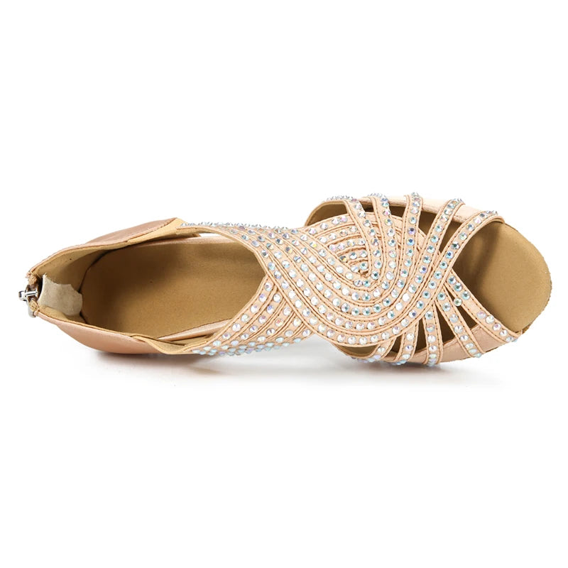 Women's Rhinestone Satin Dance Shoes | 6cm | Braviixx