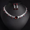 Women's Cubic Zirconia Jewellery Set | Statement Necklace & Drop Earrings | Braviixx