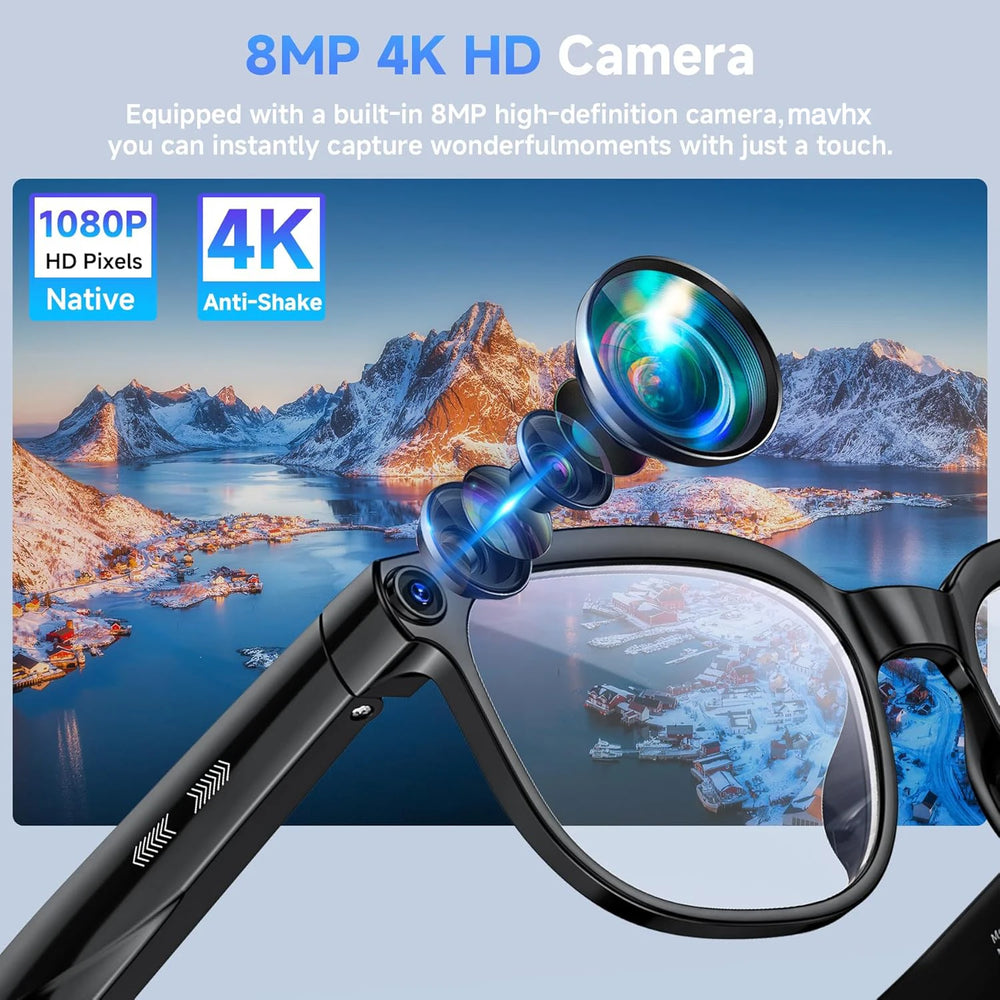 8MP AI Camera Smart Glasses with Bluetooth Audio | Braviixx
