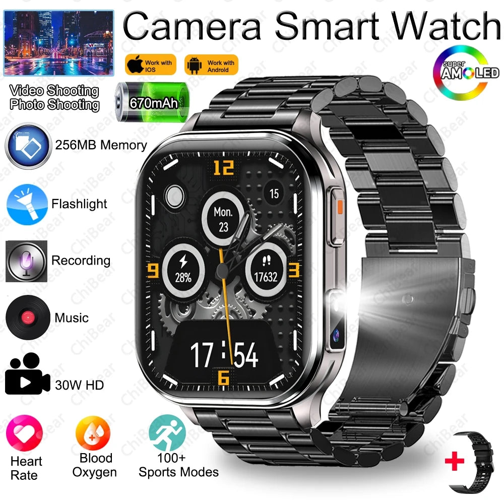 Camera Smartwatch | Bluetooth Calls & LED Flashlight | Braviixx
