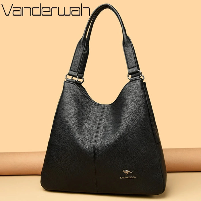 Top-handle Hobo Bag Leather Women Handbags Female Leisure Shoulder Bags Fashion Purses Vintage Bolsas Large Capacity Tote Bag