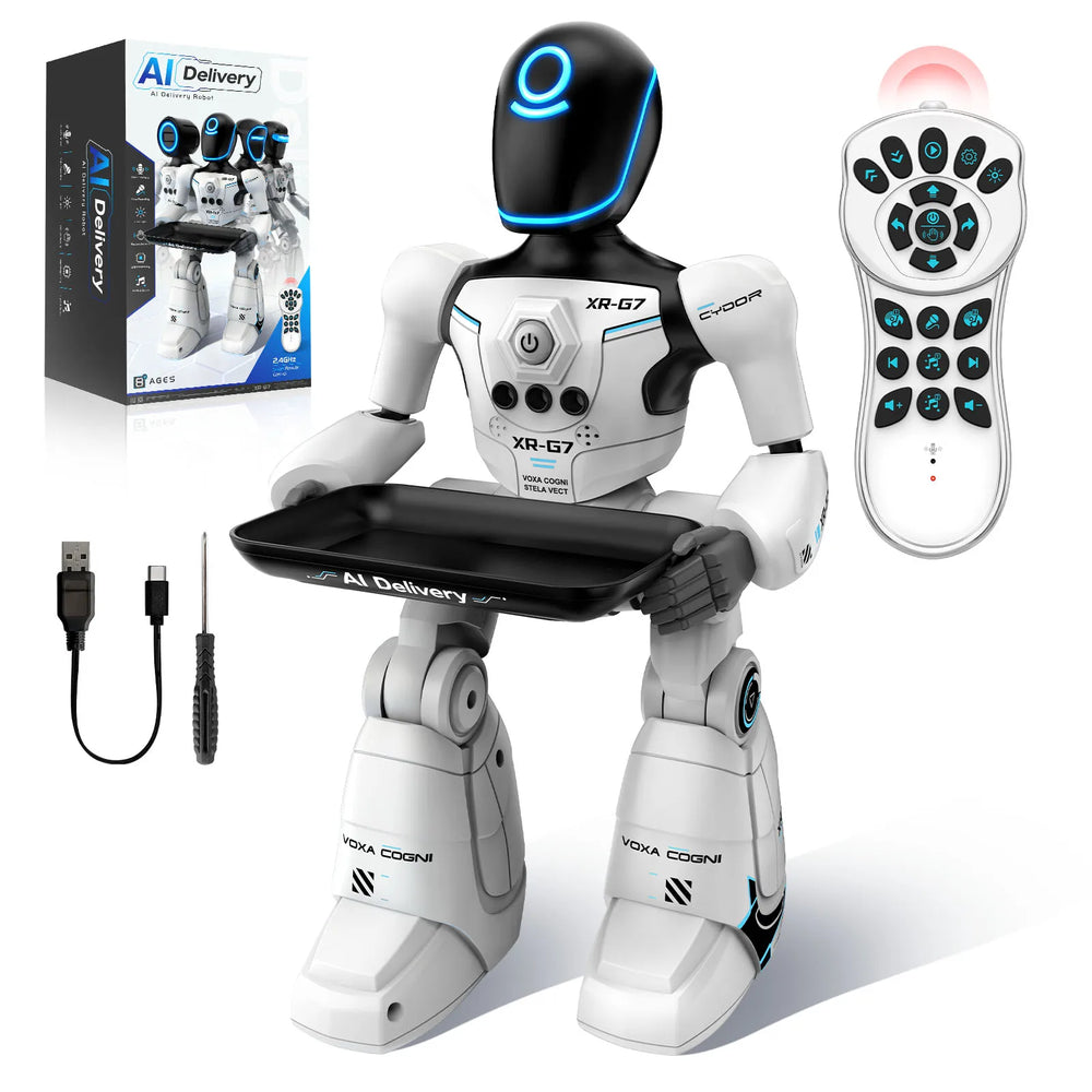 AI Smart Voice & Gesture Control Robot Toy | Programmable Interactive Robot with LED Lights, Music & Dance | Braviixx