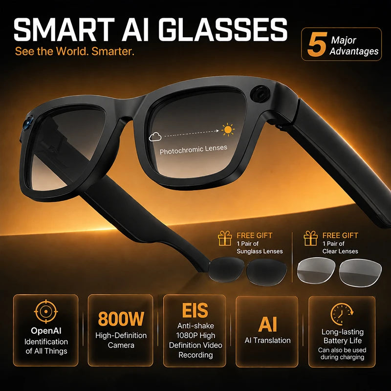 8MP AI Camera Smart Glasses with Bluetooth Calling | Braviixx