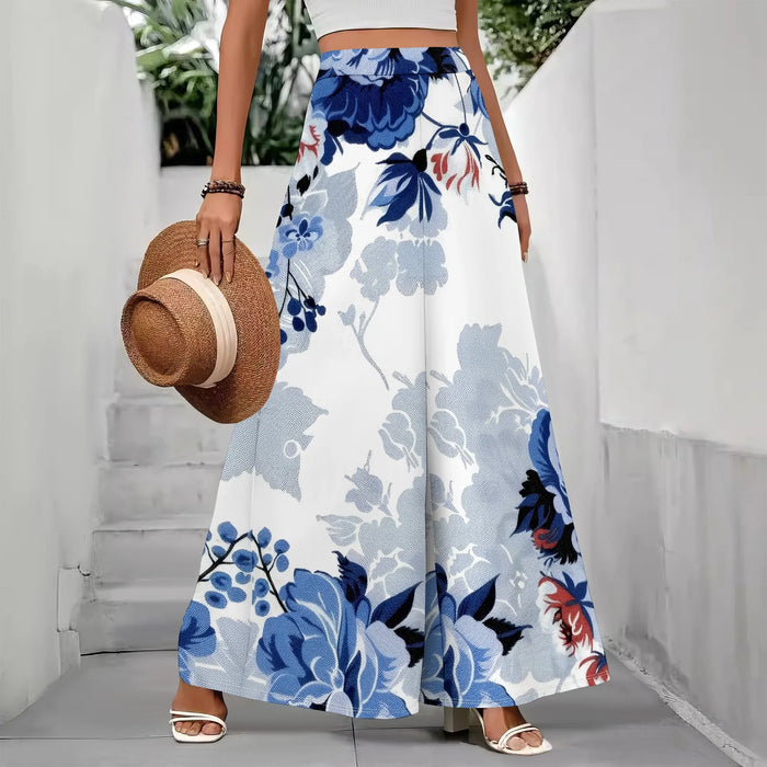 Womens 2025 Trendy High Waisted Wide Leg Pants Summer Casual  Palazzo Pants Flowy Beach Trousers with Pockets