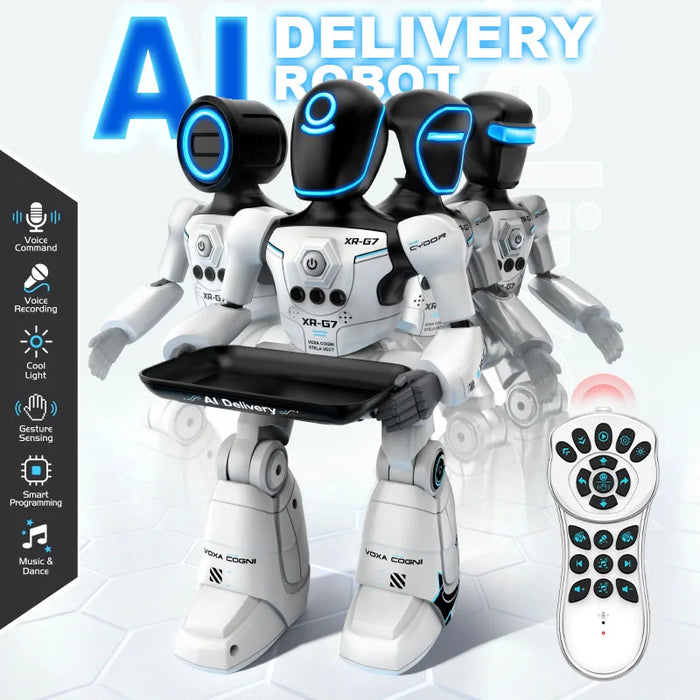 AI Smart Voice & Gesture Control Robot Toy | Programmable Interactive Robot with LED Lights, Music & Dance | Braviixx