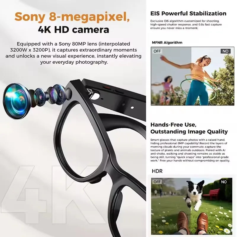 AI Smart Glasses with Camera | Bluetooth, Translation & Audio | Braviixx