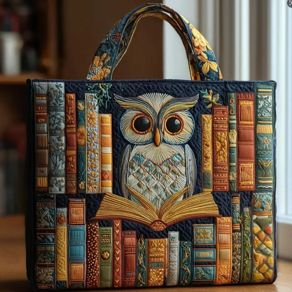 Vintage Printed Canvas Tote Bag | Large Capacity Quilted Handbag for Women